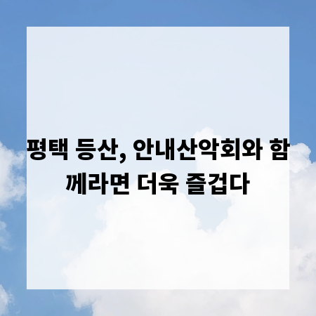 평택 등산, 안내산악회와 함께라면 더욱 즐겁다