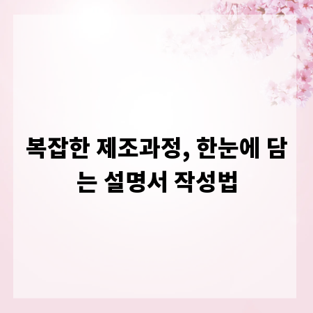 복잡한 제조과정, 한눈에 담는 설명서 작성법