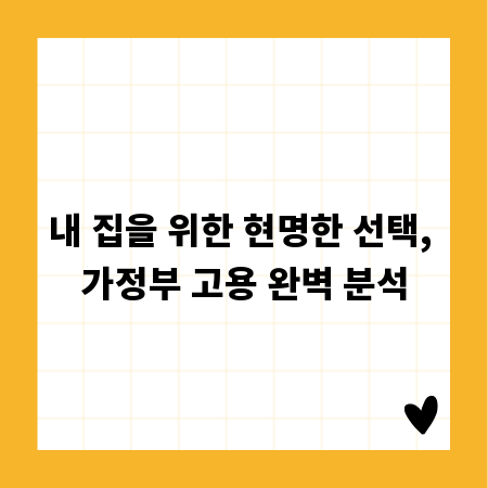 내 집을 위한 현명한 선택, 가정부 고용 완벽 분석