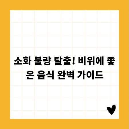 소화 불량 탈출! 비위에 좋은 음식 완벽 가이드