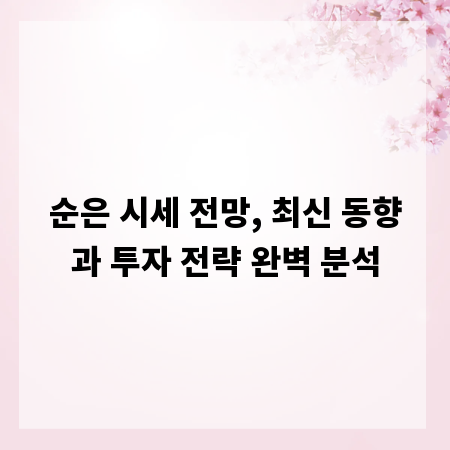 순은 시세 전망, 최신 동향과 투자 전략 완벽 분석