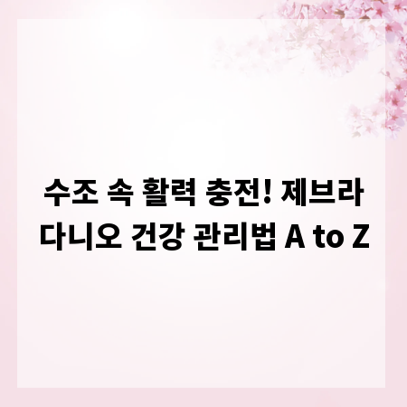 수조 속 활력 충전! 제브라다니오 건강 관리법 A to Z