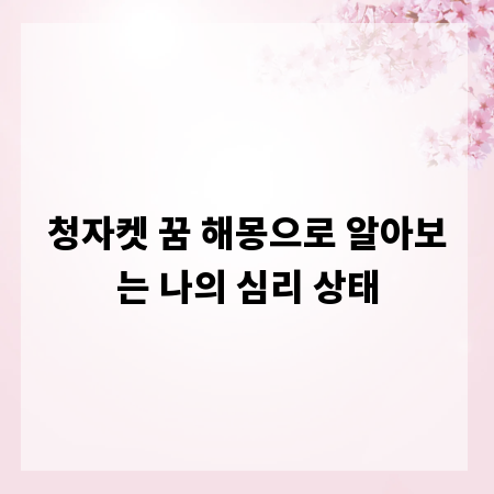 청자켓 꿈 해몽으로 알아보는 나의 심리 상태