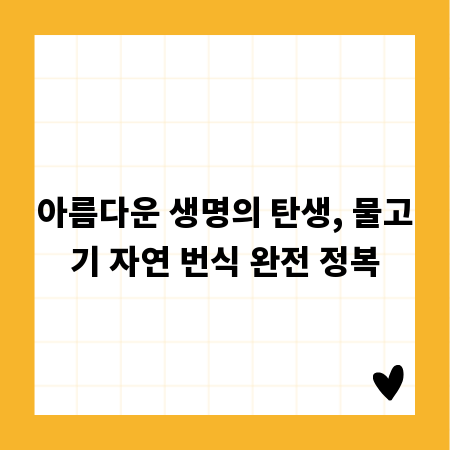 아름다운 생명의 탄생, 물고기 자연 번식 완전 정복