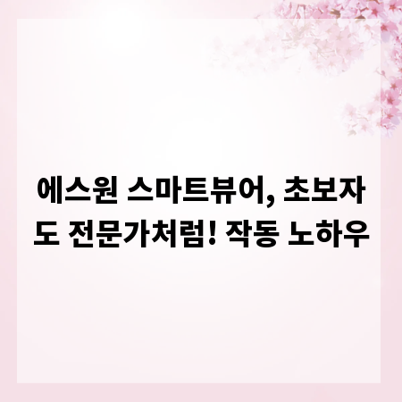 에스원 스마트뷰어, 초보자도 전문가처럼! 작동 노하우