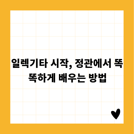 일렉기타 시작, 정관에서 똑똑하게 배우는 방법
