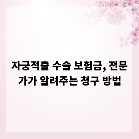 자궁적출 수술 보험금, 전문가가 알려주는 청구 방법