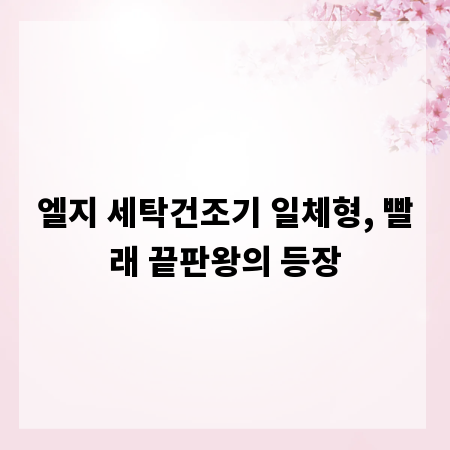 엘지 세탁건조기 일체형, 빨래 끝판왕의 등장