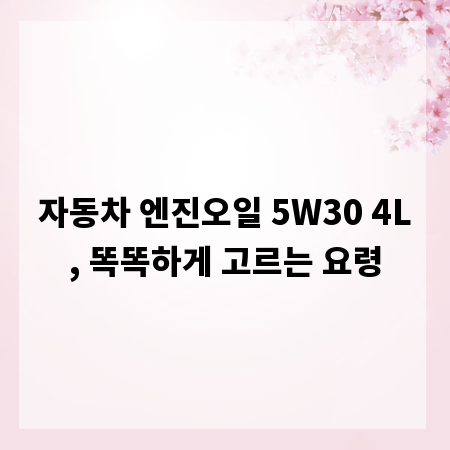 자동차 엔진오일 5W30 4L, 똑똑하게 고르는 요령