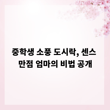 중학생 소풍 도시락, 센스 만점 엄마의 비법 공개