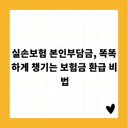 실손보험 본인부담금, 똑똑하게 챙기는 보험금 환급 비법