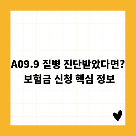 A09.9 질병 진단받았다면? 보험금 신청 핵심 정보