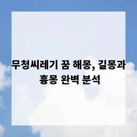 무청씨레기 꿈 해몽, 길몽과 흉몽 완벽 분석