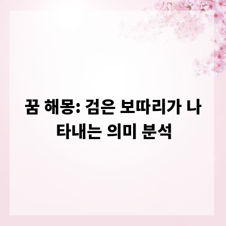 꿈 해몽: 검은 보따리가 나타내는 의미 분석