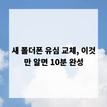 새 폴더폰 유심 교체, 이것만 알면 10분 완성