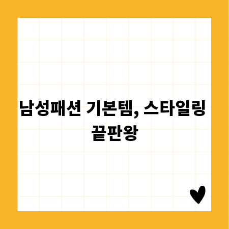 남성패션 기본템, 스타일링 끝판왕
