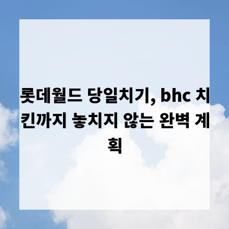 롯데월드 당일치기, bhc 치킨까지 놓치지 않는 완벽 계획