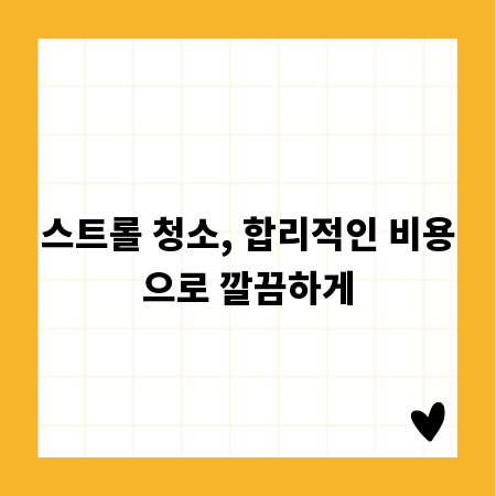 스트롤 청소, 합리적인 비용으로 깔끔하게