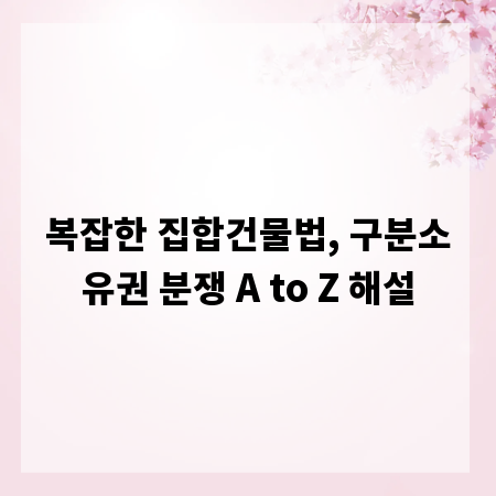 복잡한 집합건물법, 구분소유권 분쟁 A to Z 해설