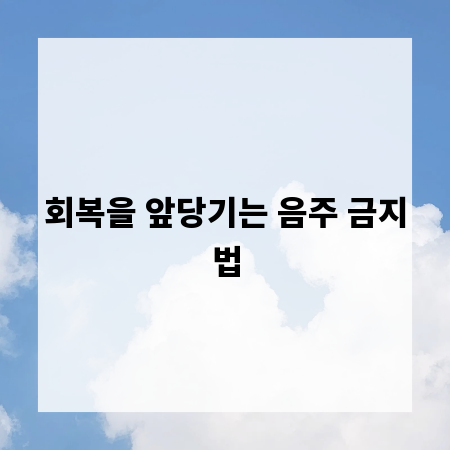 회복을 앞당기는 음주 금지법