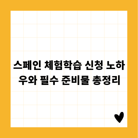 스페인 체험학습 신청 노하우와 필수 준비물 총정리