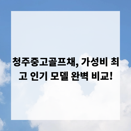 청주중고골프채, 가성비 최고 인기 모델 완벽 비교!