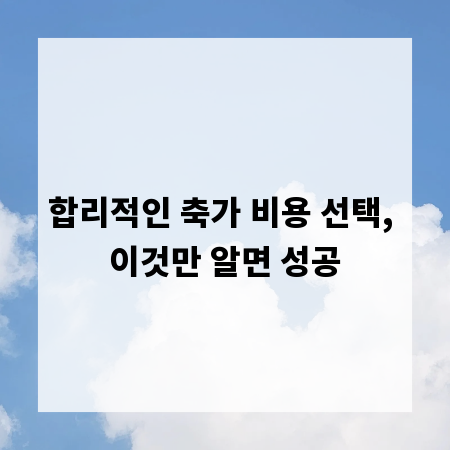 합리적인 축가 비용 선택, 이것만 알면 성공