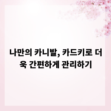 나만의 카니발, 카드키로 더욱 간편하게 관리하기