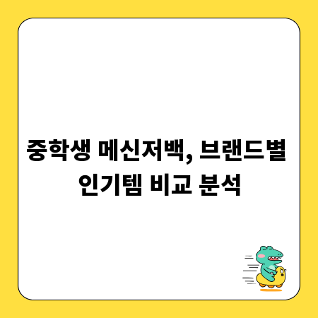 중학생 메신저백, 브랜드별 인기템 비교 분석