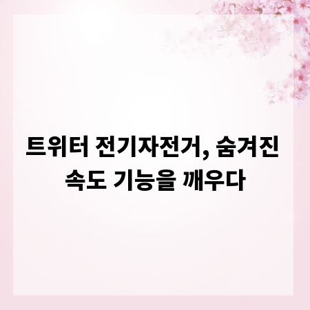 트위터 전기자전거, 숨겨진 속도 기능을 깨우다