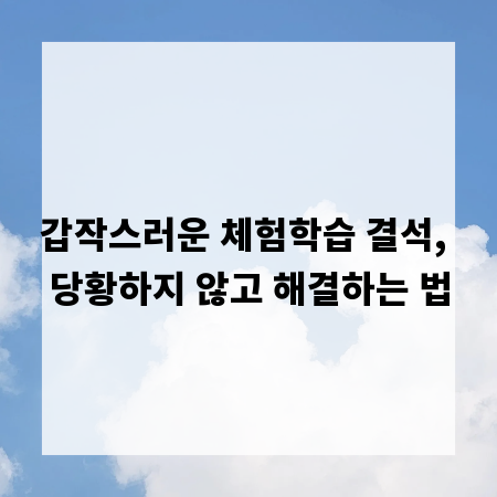 갑작스러운 체험학습 결석, 당황하지 않고 해결하는 법