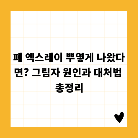 폐 엑스레이 뿌옇게 나왔다면? 그림자 원인과 대처법 총정리