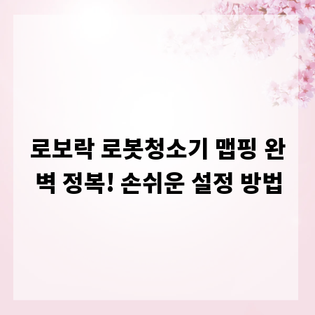 로보락 로봇청소기 맵핑 완벽 정복! 손쉬운 설정 방법