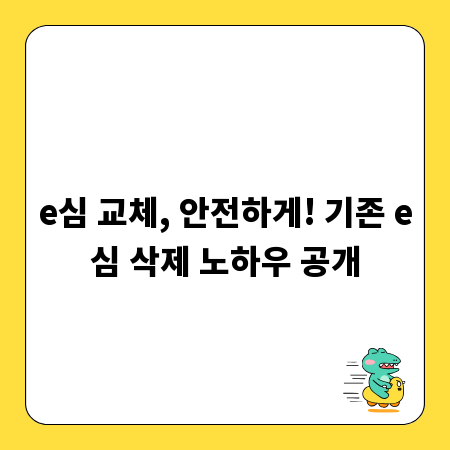 e심 교체, 안전하게! 기존 e심 삭제 노하우 공개