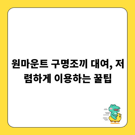 원마운트 구명조끼 대여, 저렴하게 이용하는 꿀팁