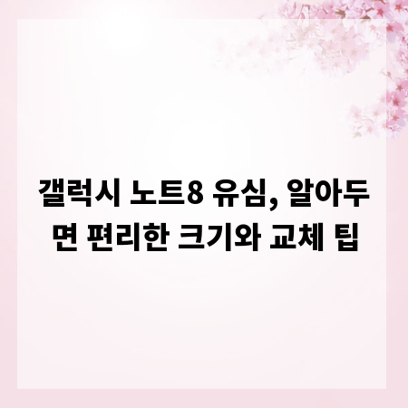 갤럭시 노트8 유심, 알아두면 편리한 크기와 교체 팁