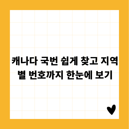 캐나다 국번 쉽게 찾고 지역별 번호까지 한눈에 보기