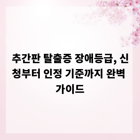 추간판 탈출증 장애등급, 신청부터 인정 기준까지 완벽 가이드