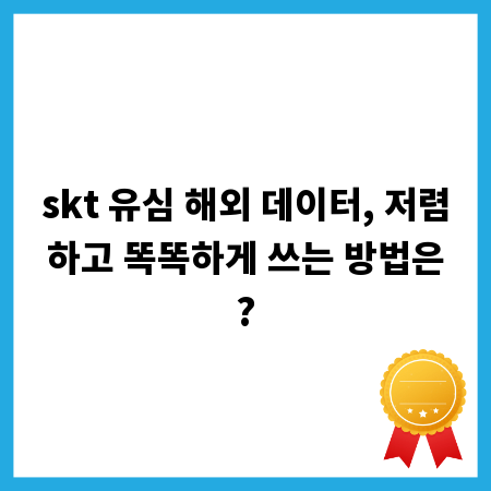 skt 유심 해외 데이터, 저렴하고 똑똑하게 쓰는 방법은?