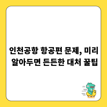 인천공항 항공편 문제, 미리 알아두면 든든한 대처 꿀팁