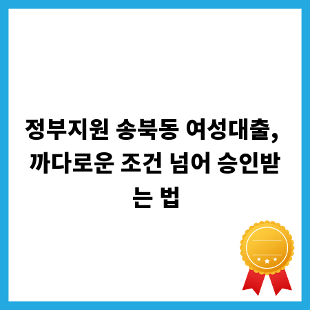 정부지원 송북동 여성대출, 까다로운 조건 넘어 승인받는 법