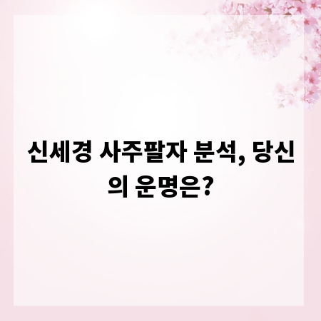 신세경 사주팔자 분석, 당신의 운명은?