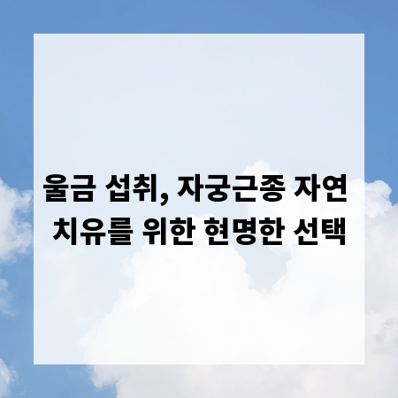 울금 섭취, 자궁근종 자연 치유를 위한 현명한 선택