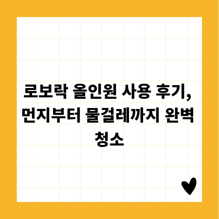 로보락 올인원 사용 후기, 먼지부터 물걸레까지 완벽 청소