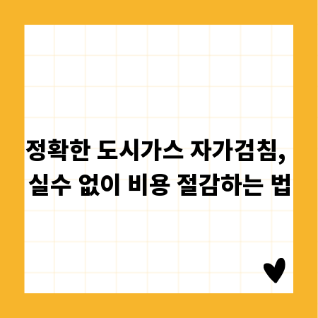 정확한 도시가스 자가검침, 실수 없이 비용 절감하는 법