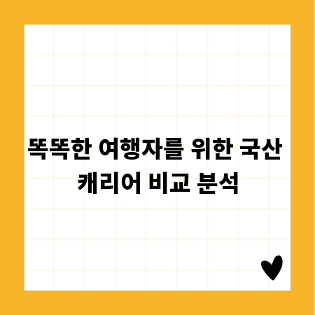 똑똑한 여행자를 위한 국산 캐리어 비교 분석