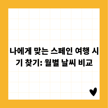 나에게 맞는 스페인 여행 시기 찾기: 월별 날씨 비교