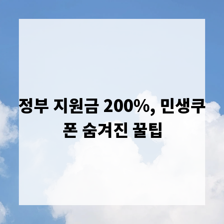 정부 지원금 200%, 민생쿠폰 숨겨진 꿀팁
