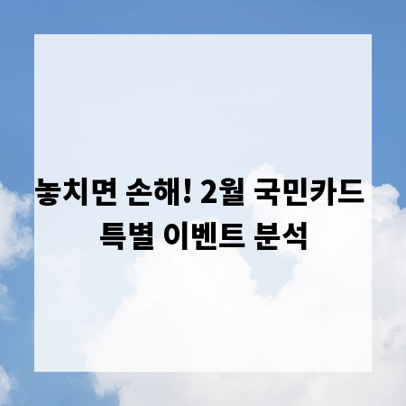 놓치면 손해! 2월 국민카드 특별 이벤트 분석