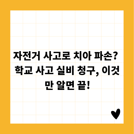 자전거 사고로 치아 파손? 학교 사고 실비 청구, 이것만 알면 끝!